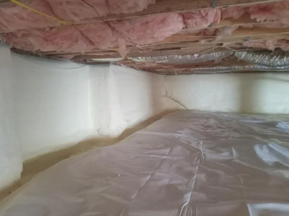 Crawl space encapsulation with closed-cell spray foam for Roof Maintenance in Topsham